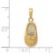 14K Gold 3D Baby Shoe with Bow Charm Pendant Jewelry 24mm x 9mm